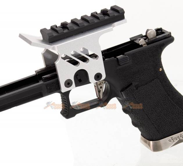 [AGG x WE] Lower Frame with Scope Mount for Marui / WE G18c Series GBB (Silver)