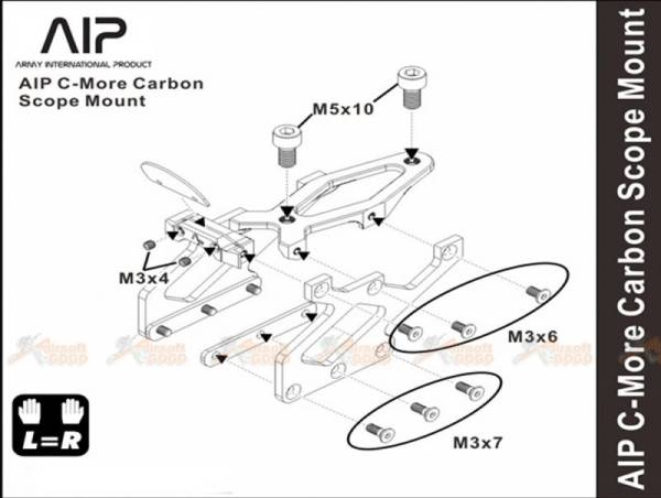 AIP C-more Carbon Scope Mount For Marui Hi-capa GBB Series - Black - Image 3