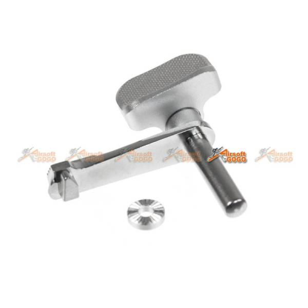 AIP Stainless Slide Stop With Thumb Rest for Marui Hi-Capa 4.3/5.1 (Silver) - Image 2