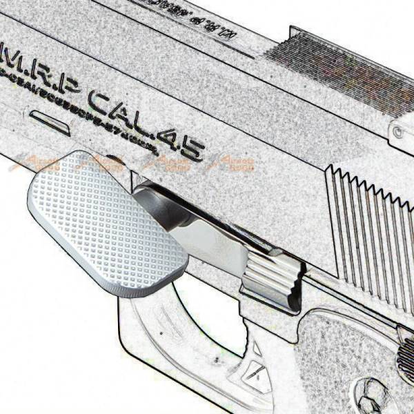 AIP Stainless Slide Stop With Thumb Rest for Marui Hi-Capa 4.3/5.1 (Silver) - Image 3