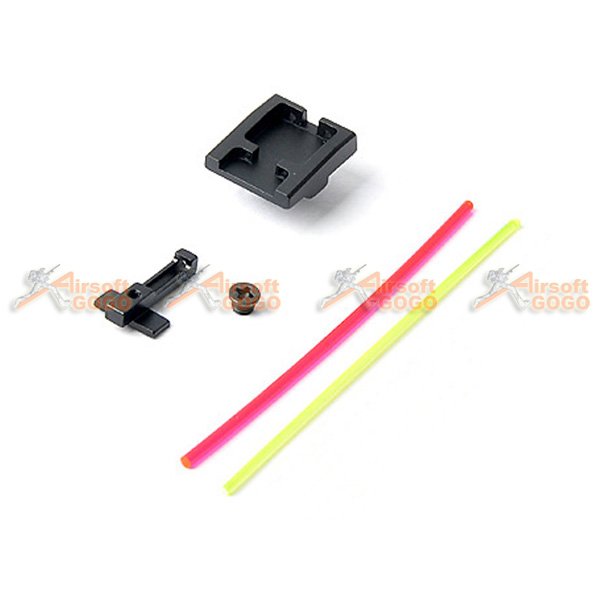 AIP Aluminum Front and Rear Sight ( Fiber) For WE XDM series Airsoft GBB