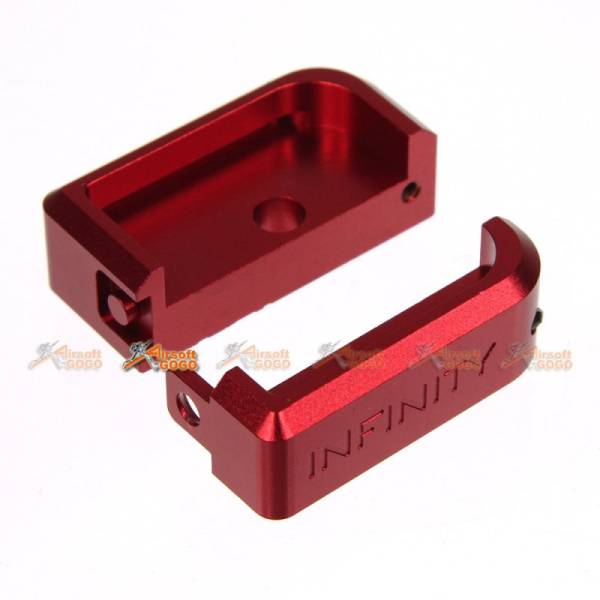 AIP CNC Aluminum Infinity Puzzle Magazine Base for Marui Hi-Capa (Red) - Image 3