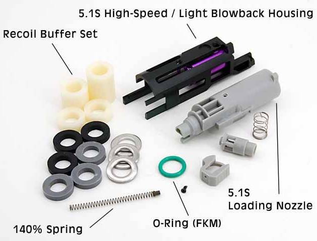 AIP Aluminum Metal High-Speed Blowback Housing for Marui 5.1 / 4.3 / 1911 Airsoft GBB (Black)