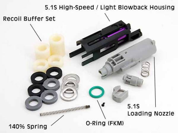AIP Aluminum Metal High-Speed Blowback Housing for Marui 5.1 / 4.3 / 1911 Airsoft GBB (Black) - Image 2