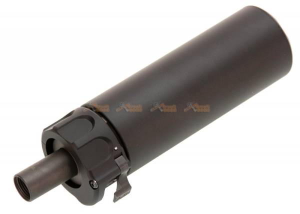 SOCOM 46 Style Mini Dummy Silencer with +12mm CW Flash Hider for VFC / KWA / KWC MP7 GBB (Black) - Image 2