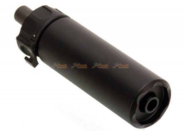SOCOM 46 Style Mini Dummy Silencer with +12mm CW Flash Hider for VFC / KWA / KWC MP7 GBB (Black) - Image 3
