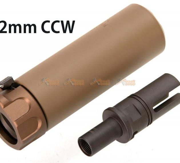 SOCOM 46 Style Mini Dummy Silencer with -12mm CCW Flash Hider for Marui MP7 GBB (DE)