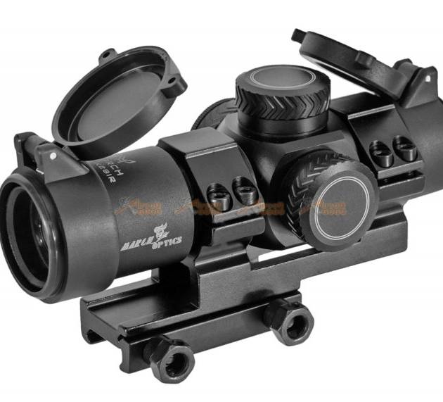 MARCH AMG HD GEN I-H 3x28 Fixed Optic Airsoft Rifle Scope with Mount (Black)