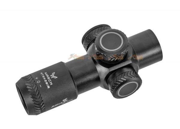 MARCH AMG HD GEN I-H 3x28 Fixed Optic Airsoft Rifle Scope with Mount (Black) - Image 2