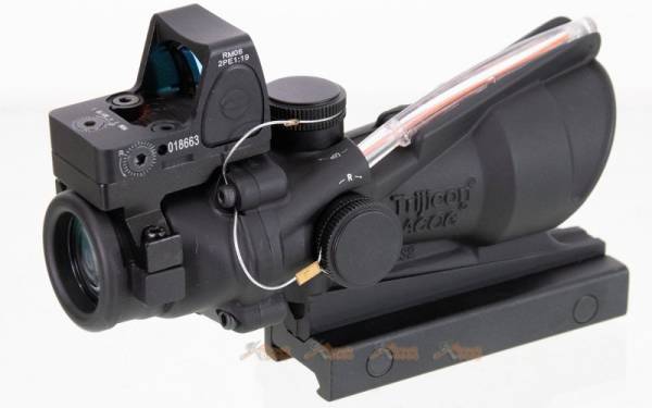 Arrow Optics TA31D 4x32 Fiber Illuminated Red Crosshair Acog Scope with RMR Red Dot Sight - Image 2
