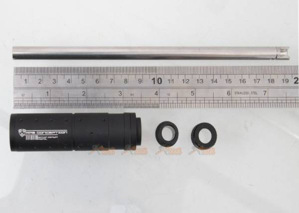 APS Extended Inner Barrel and Mock Silencer Set with Silencer Adapter for ACP601 Series GBB - Image 3