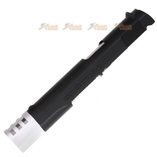 Army Metal Slide with Aluminum Compensator for Marui 1911 GBB (Black & Silver)