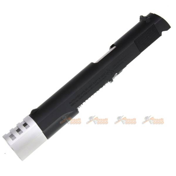 Army Metal Slide with Aluminum Compensator for Marui 1911 GBB (Black & Silver) - Image 2