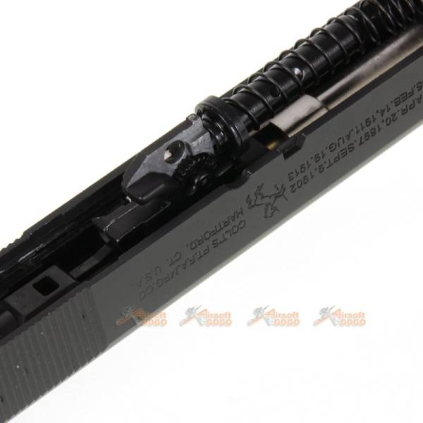 Army Metal Slide with Aluminum Compensator for Marui 1911 GBB (Black & Silver) - Image 4