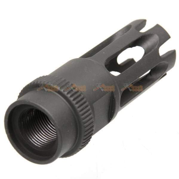 ARES Metal +14mm CW Flash Hider for M16 (Type F, Black) - Image 2