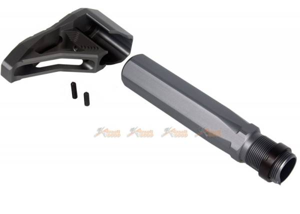 Airsoft Surgeon B5 Aluminm Stock with Stock Tube for WA / G&P M4 GBB (Grey) - Image 4