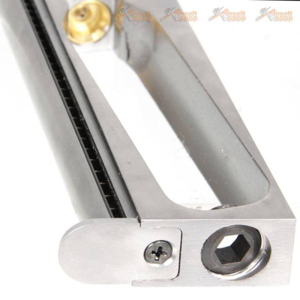 AW 1911 Metal Single Stack Co2 Magazine for AW EMG 1911 Airsoft GBB (Silver) - Image 5