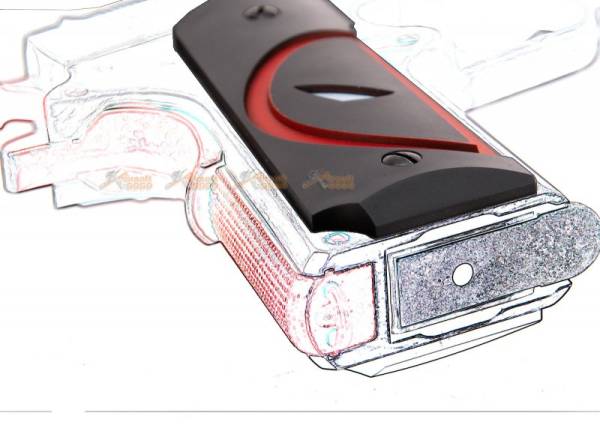 AW Custom Deadpool Grip Cover for WE AW M1911 Airsoft GBB (Black) - Image 3
