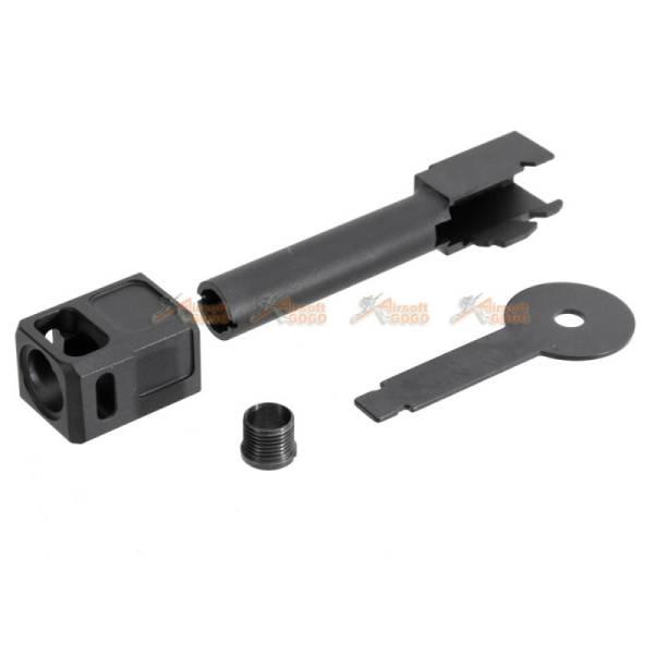 Armorer works VX Series Compensator with Outer Barrel Kit (Compact / MOD 2) for AW VX9 & Blu series / WE G17, G18C Series - Image 3