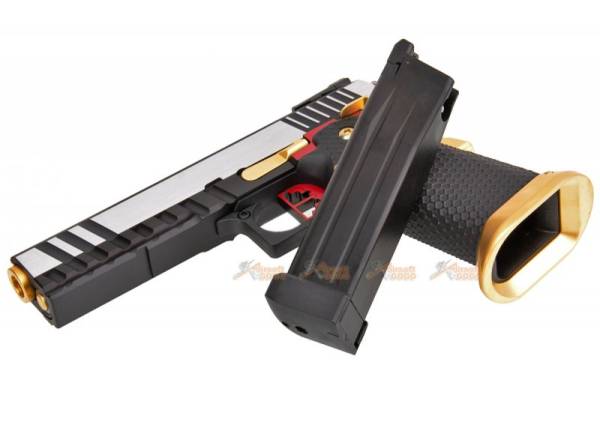 ARMORER WORKS HI-Capa 5.1 Hybrid Gas GBB Pistol (Silver / Gold) - Image 5