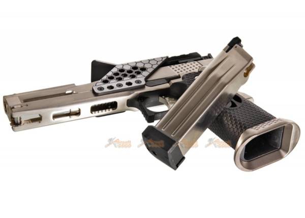 Armorer Works 6 Inch HX2202 HI-Capa 5.1 GBB Pistol with Scope Mount (Silver) - Image 4