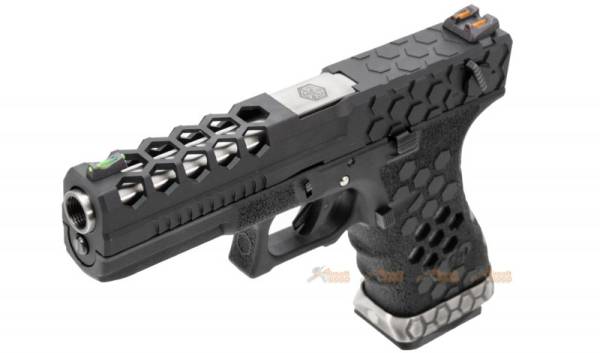 Armorer Works Hex Cut G18C GBB Pistol (Black Slide and Frame) - Image 4