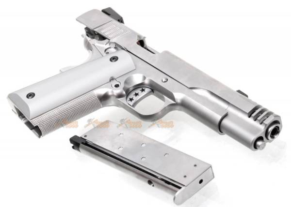 AW Custom NE31 Series 1911 GBB w/ Muzzle Compensator (Color: Silver) - Image 6