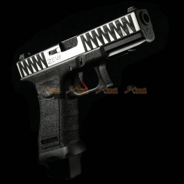 BELL 1/1 scale high performance assembled G17 Airsoft GBB - NO.742L (Silver / Black) - Image 2