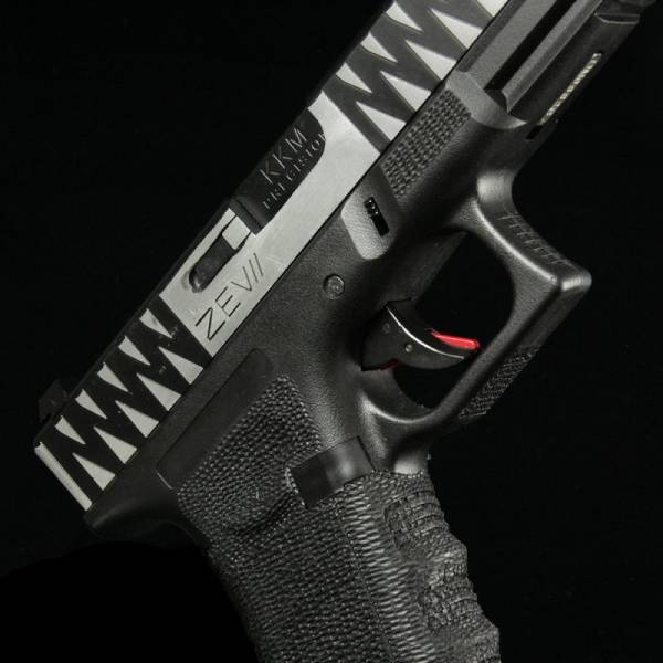 BELL 1/1 scale high performance assembled G17 Airsoft GBB - NO.742L (Silver / Black) - Image 7