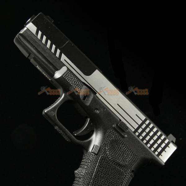 BELL 1/1 scale high performance assembled G17 Airsoft GBB - NO.757L (Silver / Black) - Image 5