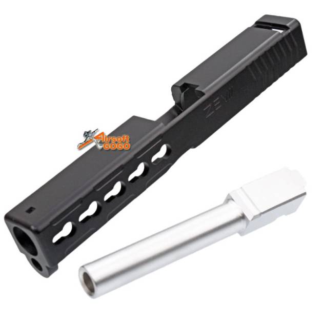 BELL Custom Slide S Type for Marui G17 GBB (Black & Silver Barrel)