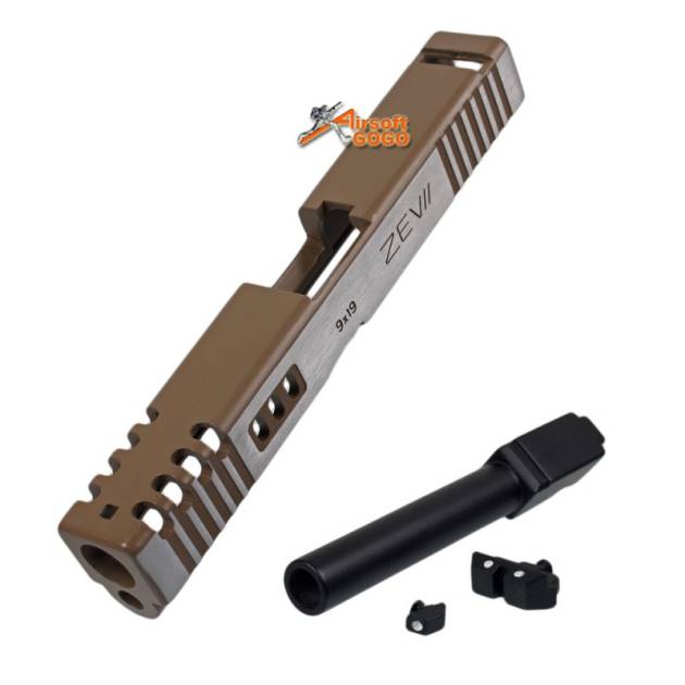 BELL Custom Slide ZEV Type for Marui G17 GBB (Brown  & Black Barrel)