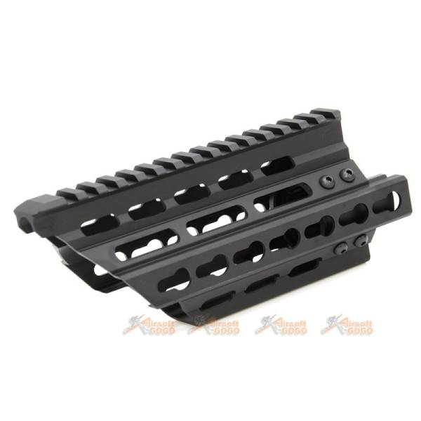 BATTLEAXE Aluminum Extended Keymod Handguard Rail for Marui P90 AEG (Black) - Image 2