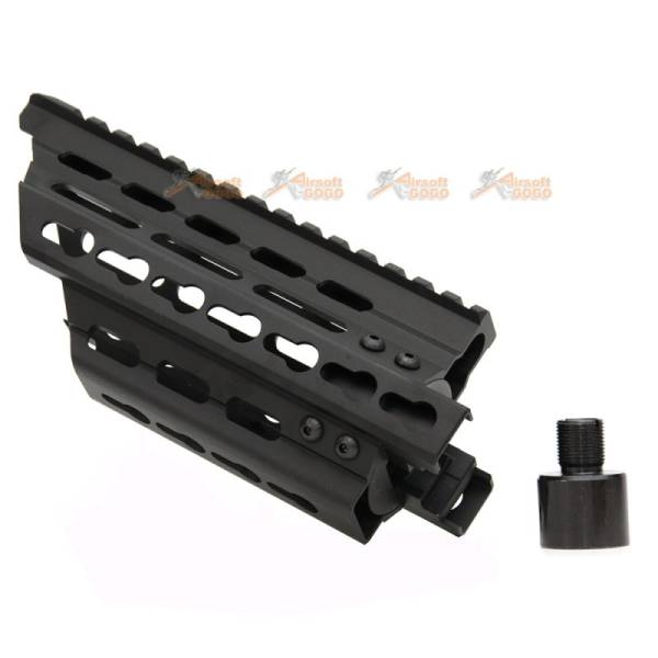 BATTLEAXE Aluminum Extended Keymod Handguard Rail for Marui P90 AEG (Black) - Image 3