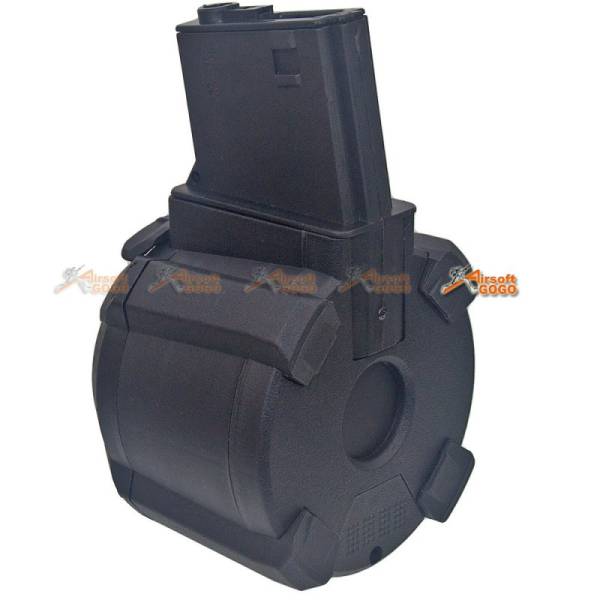 Battleaxe 1000rds Electric Drum Magazine for M4 AEG (BK) - Image 2