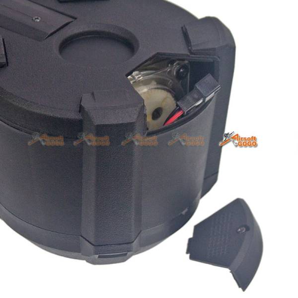 Battleaxe 1000 rounds Electric Winding Drum Magazine for MP5 AEG Series (Black) - Image 6