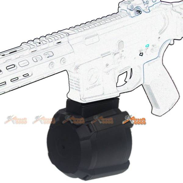 Battleaxe 1000rds Electric Drum Magazine for M4 AEG (BK) - Image 4