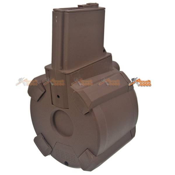 Battleaxe 1000rds Electric Drum Magazine for M4 AEG (TAN) - Image 2