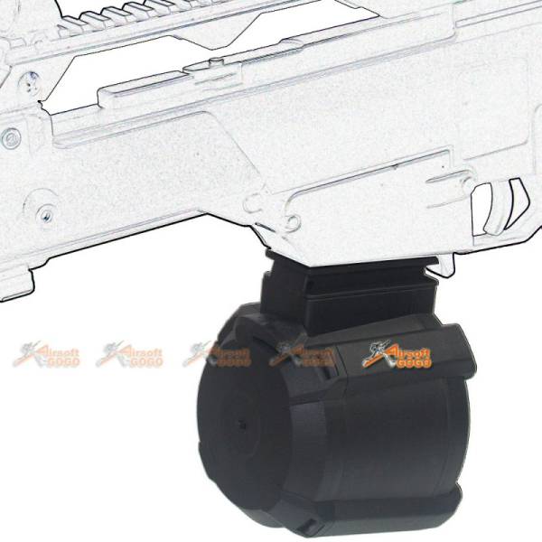 Battleaxe 1000rds Electric Drum Magazine for G36 AEG (BK) - Image 4