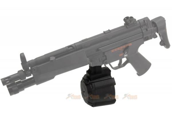 Battleaxe 1000 rounds Electric Winding Drum Magazine for MP5 AEG Series (Black) - Image 4