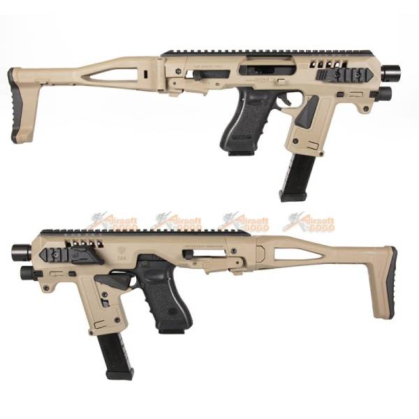 CAA AIRSOFT MICRO RONI Pistol Carbine Conversion for Umarex G17 G19 G22 / VFC G17 G18C G19 / Tokyo Marui KSC WE G17 G18C G19 G23F Gas Blowback Glock GBB (DE) - Image 2