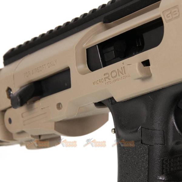 CAA AIRSOFT MICRO RONI Pistol Carbine Conversion for Umarex G17 G19 G22 / VFC G17 G18C G19 / Tokyo Marui KSC WE G17 G18C G19 G23F Gas Blowback Glock GBB (DE) - Image 7