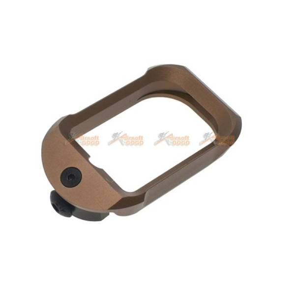 COWCOW Technology Aluminum CNC G19 Tactical Magwell for Tokyo Marui Model 19 & Umarex/VFC G19 GBB (Brown) - Image 2