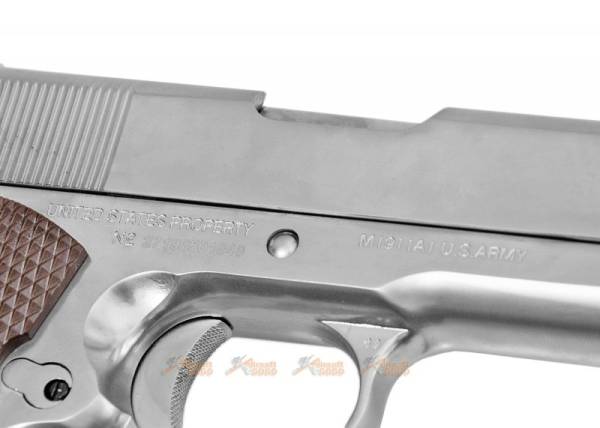 Cybergun (WE) Colt 1911 GBB Pistol (Silver) - Image 7