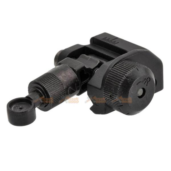 CYMA Knight's KAC Type 600M Flip Up Rear Sight for M4 / M16 & AR-Series with 20mm Rail (Black) - Image 2