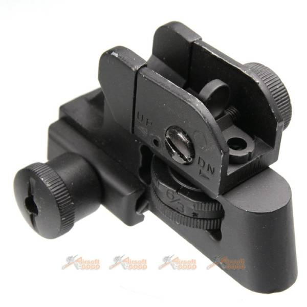 DBOYS Metal CQB-R Type QD Adjustable Rear Sight for M4 M16 Series Airsoft AEG Rifle (Black) - Image 2
