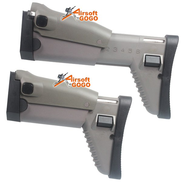 DBOYS SCAR Side Folding Retractable Stock for D-BOYS( SCAR Gen III) & CyberGun MK16 MK17 AEG - TAN