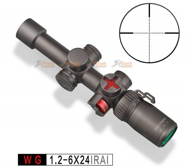 DISCOVERY WG 1.2-6X24IRAI Illuminated Hunting Rifle Scope Sight for GBB (Sand Color)