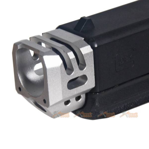 Dynamic Precision CNC Aluminium for Marui, WE G17/G18C Slide Compensator - Type A (Silver) - Image 4