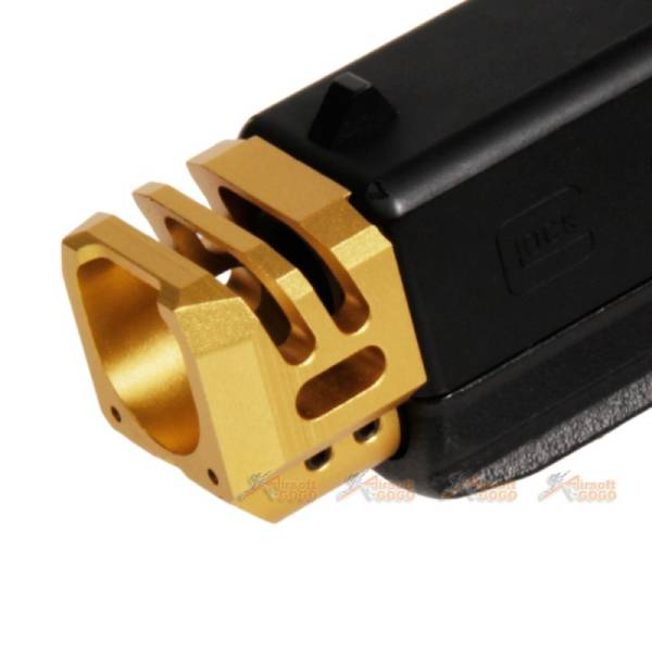 Dynamic Precision CNC Aluminium for Marui, WE G17/G18C Slide Compensator - Type A (Gold) - Image 3